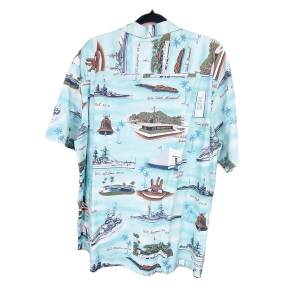 Kalaheo Hawaiian Shirt XL Size Men's USS Arizona Oklahoma Memorial Button Up - Picture 5 of 10